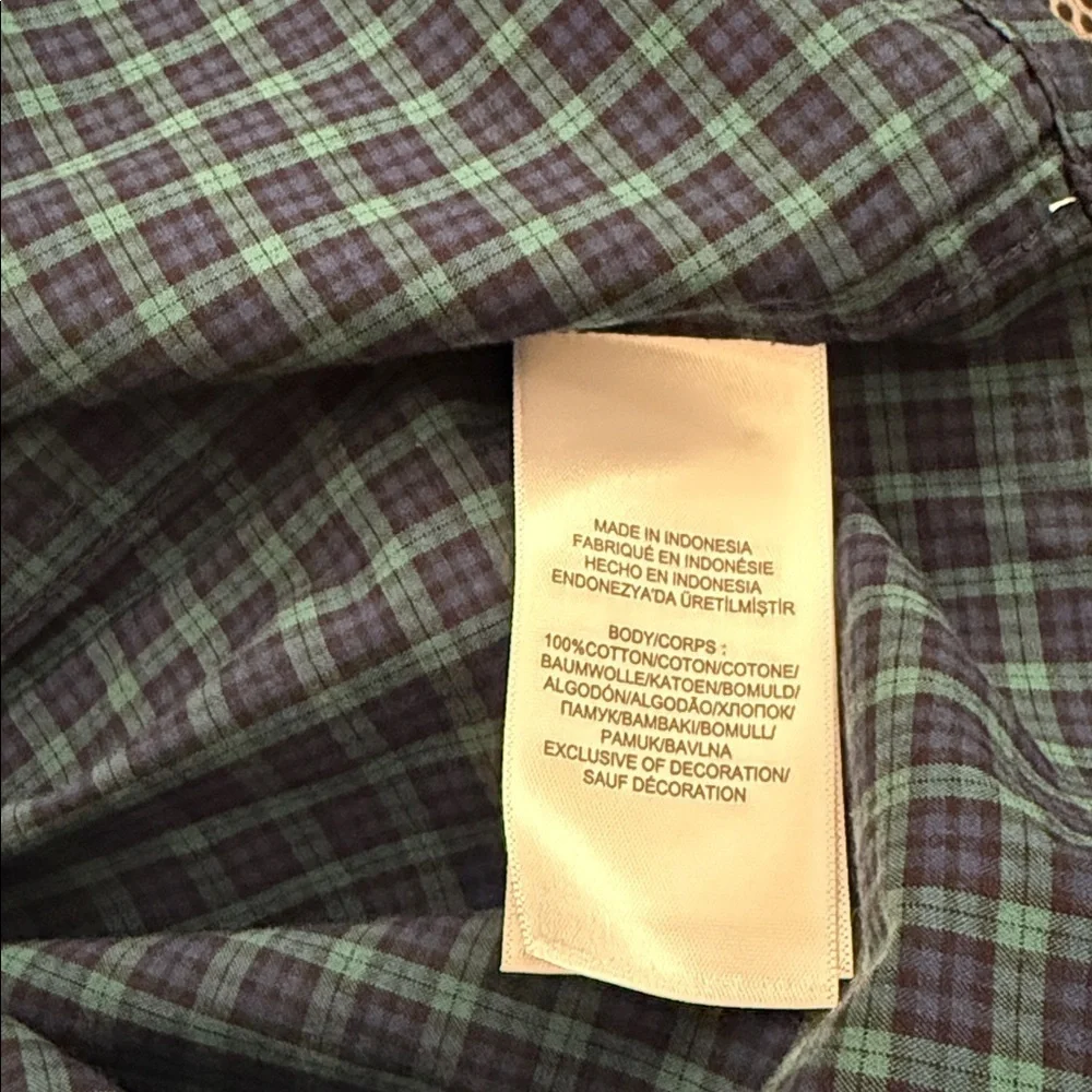 Polo Ralph Lauren boys navy and green plaid oxford shirt size large (14-16) NWT